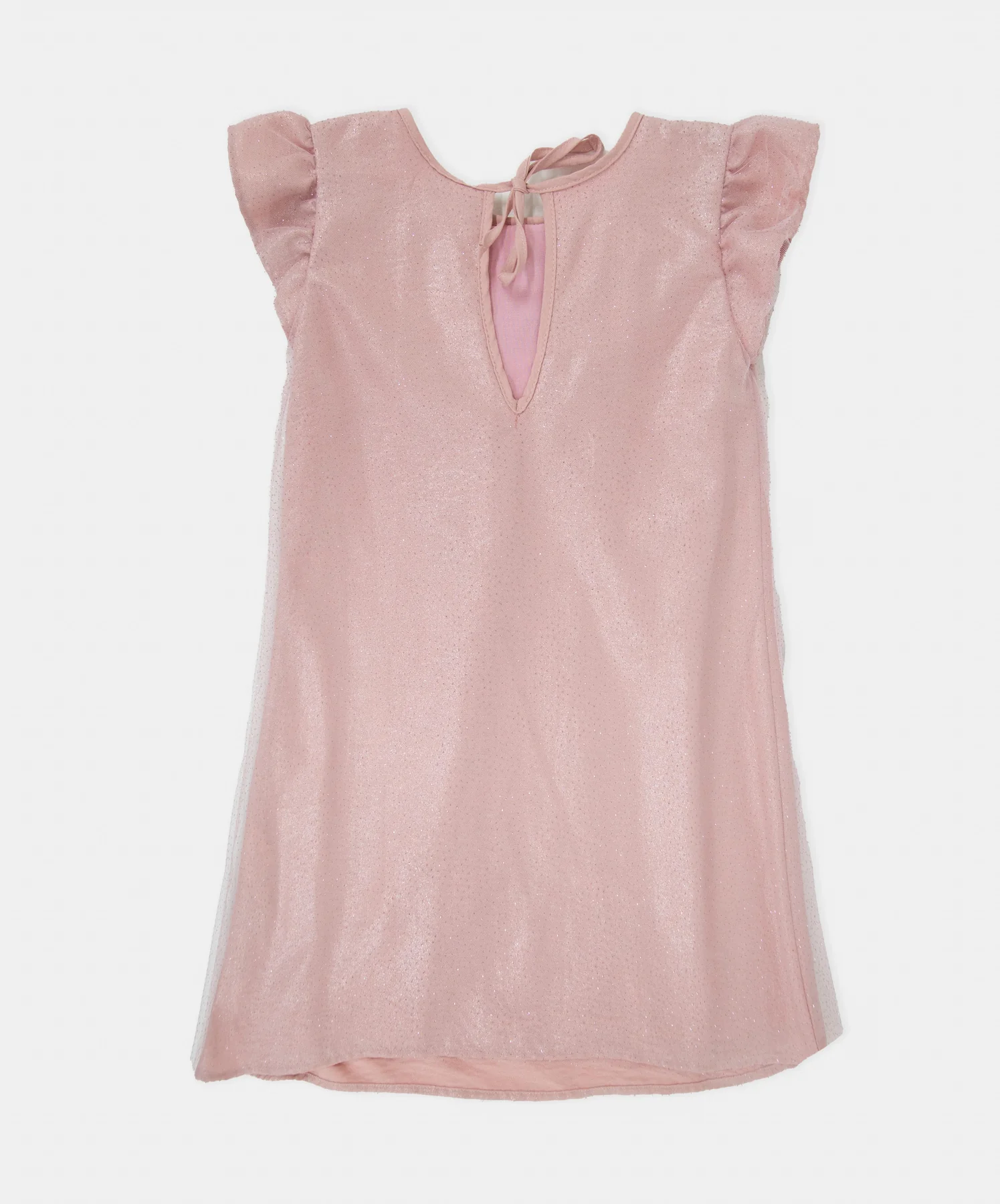 Vestido Corto Para Niña Color Rosa Pálido - Imagen 2