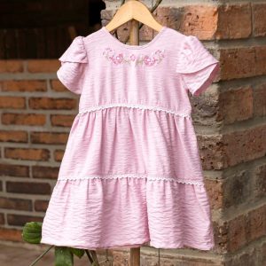 Vestido Corto Para Niña Color Rosa Pálido